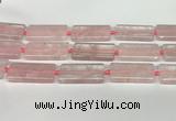 CRQ752 15.5 inches 20*40mm rectangle rose quartz beads