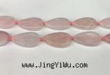 CRQ757 15.5 inches 25*40mm flat teardrop rose quartz beads