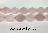 CRQ761 15.5 inches 30mm flat round rose quartz beads