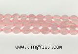 CRQ765 15.5 inches 14mm flat round rose quartz beads