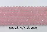 CRQ786 15.5 inches 6mm faceted round rose quartz beads wholesale