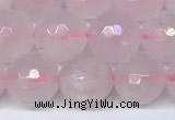 CRQ798 15.5 inches 10mm faceted round rose quartz gemstone beads