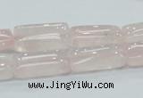 CRQ81 15.5 inches 10*20mm rectangle natural rose quartz beads