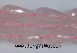 CRQ810 15.5 inches 12*25mm faceted teardrop rose quartz beads