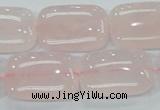 CRQ82 15.5 inches 18*25mm rectangle natural rose quartz beads