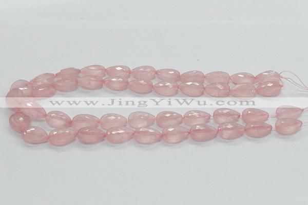 CRQ85 15.5 inches 13*18mm faceted teardrop natural rose quartz beads