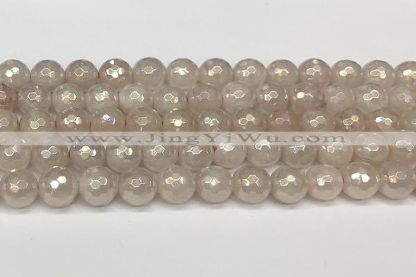 CRQ867 15 inches 10mm faceted round AB-color rose quartz beads