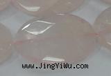 CRQ95 15.5 inches 30*40mm faceted oval natural rose quartz beads