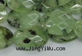 CRU115 15.5 inches 18*25mm faceted oval green rutilated quartz beads