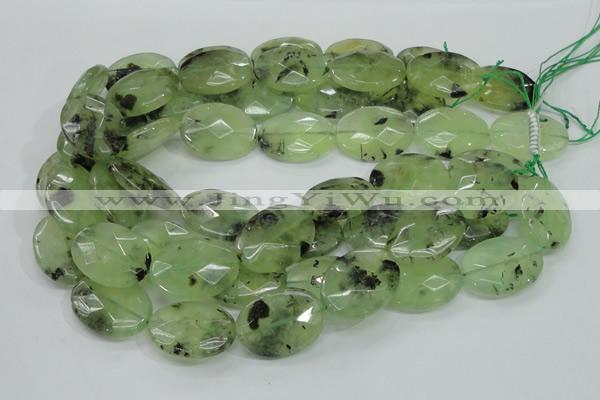CRU116 15.5 inches 22*30mm faceted oval green rutilated quartz beads