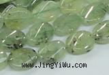 CRU122 15.5 inches 10*14mm twisted oval green rutilated quartz beads