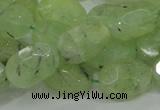 CRU123 15.5 inches 12*18mm faceted nugget green rutilated quartz beads