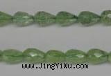 CRU171 15.5 inches 7*10mm faceted teardrop green rutilated quartz beads