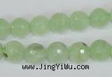 CRU204 15.5 inches 14mm faceted round green rutilated quartz beads