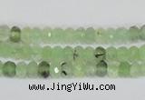CRU205 15.5 inches 4*6mm faceted rondelle green rutilated quartz beads