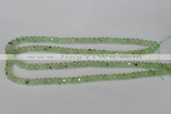 CRU206 15.5 inches 5*8mm faceted rondelle green rutilated quartz beads
