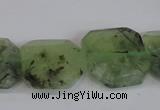 CRU223 15.5 inches 20*20mm freeform green rutilated quartz beads