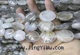 CRU529 15.5 inches 18*25mm oval  black rutilated quartz beads