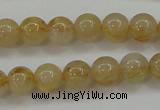 CRU551 15.5 inches 6mm round golden rutilated quartz beads