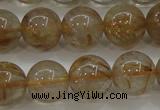 CRU553 15.5 inches 10mm round golden rutilated quartz beads