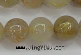 CRU555 15.5 inches 14mm round golden rutilated quartz beads