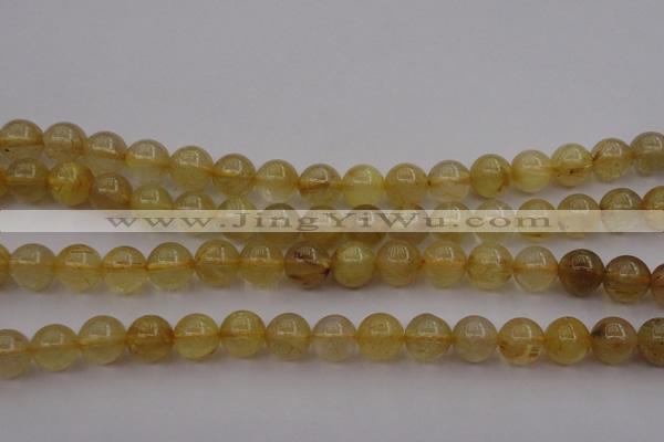 CRU604 15.5 inches 10mm round golden rutilated quartz beads