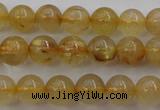 CRU611 15.5 inches 6mm round golden rutilated quartz beads