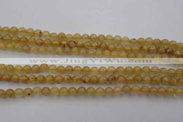 CRU611 15.5 inches 6mm round golden rutilated quartz beads