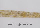 CRU666 15.5 inches 4mm faceted round golden rutilated quartz beads