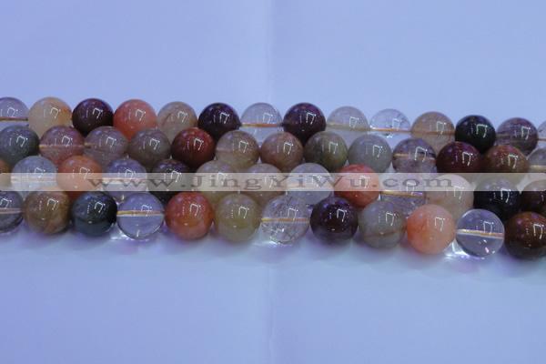CRU755 15.5 inches 14mm round Multicolor rutilated quartz beads