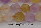 CRU774 15.5 inches 12mm faceted nuggets lavender amethyst & citrine beads