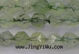 CRU791 15.5 inches 6mm faceted nuggets green rutilated quartz beads