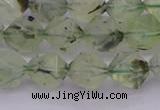 CRU792 15.5 inches 8mm faceted nuggets green rutilated quartz beads