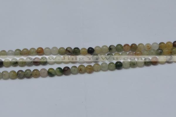 CRU901 15.5 inches 6mm round green rutilated quartz beads wholesale