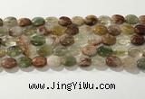 CRU920 15.5 inches 9*12mm oval mixed rutilated quartz beads wholesale
