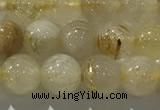 CRU926 15.5 inches 6mm round golden rutilated quartz beads wholesale