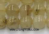 CRU951 15.5 inches 7mm round golden rutilated quartz beads