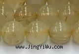 CRU952 15.5 inches 8mm round golden rutilated quartz beads