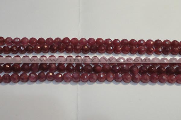 CRZ1011 15.5 inches 5.3mm - 5.8mm faceted round AAA grade ruby beads