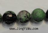 CRZ110 15.5 inches 16mm faceted round ruby zoisite gemstone beads