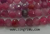 CRZ1120 15.5 inches 4mm faceted round natural ruby gemstone beads
