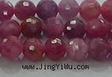 CRZ1122 15.5 inches 6mm faceted round natural ruby gemstone beads