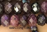 CRZ1137 15.5 inches 4*6mm faceted rondelle ruby gemstone beads