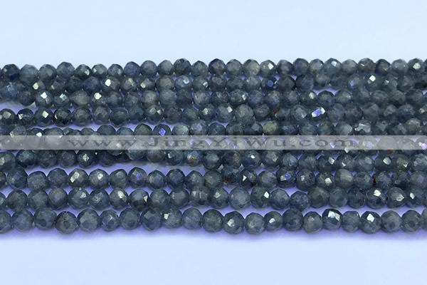 CRZ1174 15 inches 4mm faceted round sapphire beads