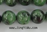 CRZ725 15.5 inches 14mm round ruby zoisite gemstone beads