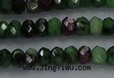 CRZ752 15.5 inches 3*5mm faceted rondelle ruby zoisite beads