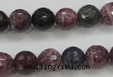 CRZ806 15.5 inches 8mm faceted round natural ruby sapphire beads