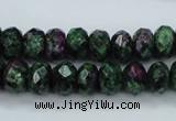 CRZ910 15.5 inches 5*8mm faceted rondelle Chinese ruby zoisite beads