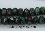 CRZ911 15.5 inches 6*10mm faceted rondelle Chinese ruby zoisite beads
