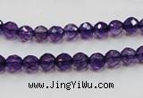 CSA14 15.5 inches 6mm faceted round synthetic amethyst beads